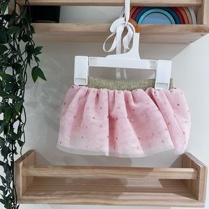 Cat & Jack baby girl tulle skirt pink with gold hearts